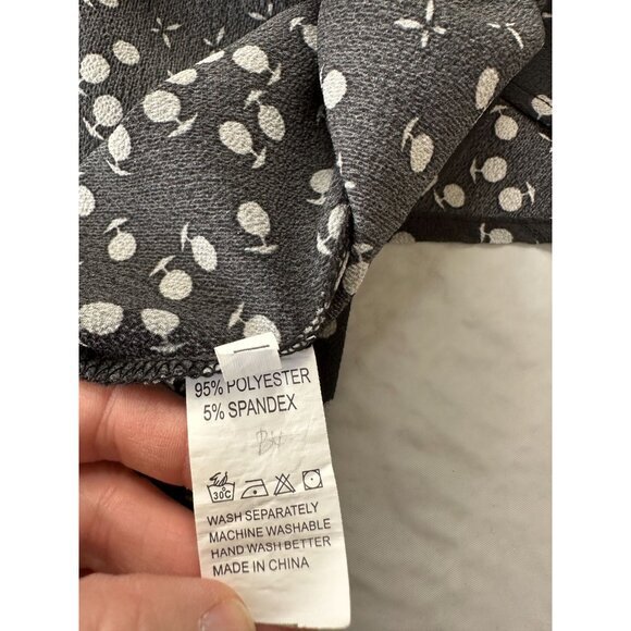 Womens Black Gray‎ Romper Medium long sleeve shorts polyester zipper Floral - Picture 4 of 7